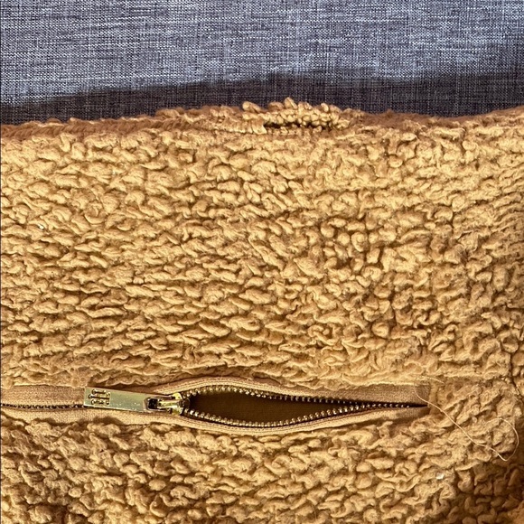 Tommy Hilfiger Tan Sherpa Fleece Pullover 1/4 Zip Large Cozy Winter Sweater - Picture 10 of 10